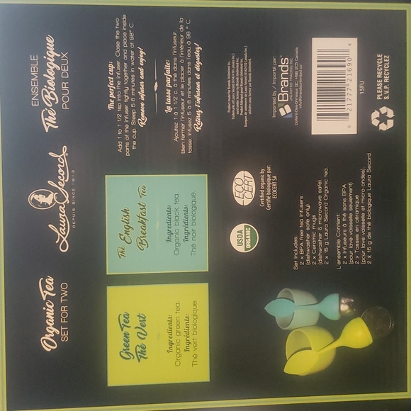BNIB LAURA SECORD  ORGANIC TEA SET FOR TWO - Picture 2 of 5